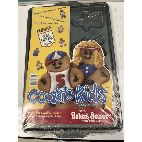 New EKCO Baker's Secret Cookie Kids Cookie Pan Nestle Non-Stick Bakeware NOS - Picture 1 of 4